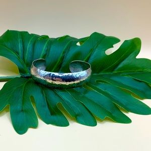 Mark Wasserman Samara MWS Mexico 925 Hammered Silver Cuff Bracelet